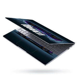 Vibrant Floral Ferrari Design In Motion Laptop Skin - View 3