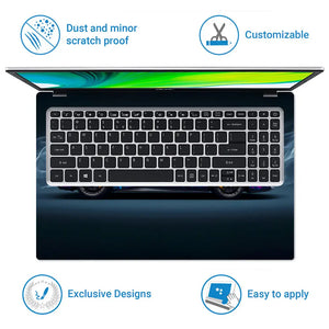 Vibrant Floral Ferrari Design In Motion Laptop Skin - View 5