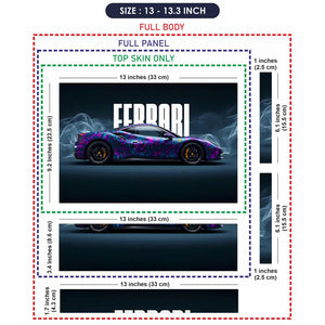 Vibrant Floral Ferrari Design In Motion Laptop Skin - View 6