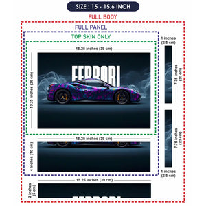 Vibrant Floral Ferrari Design In Motion Laptop Skin - View 8