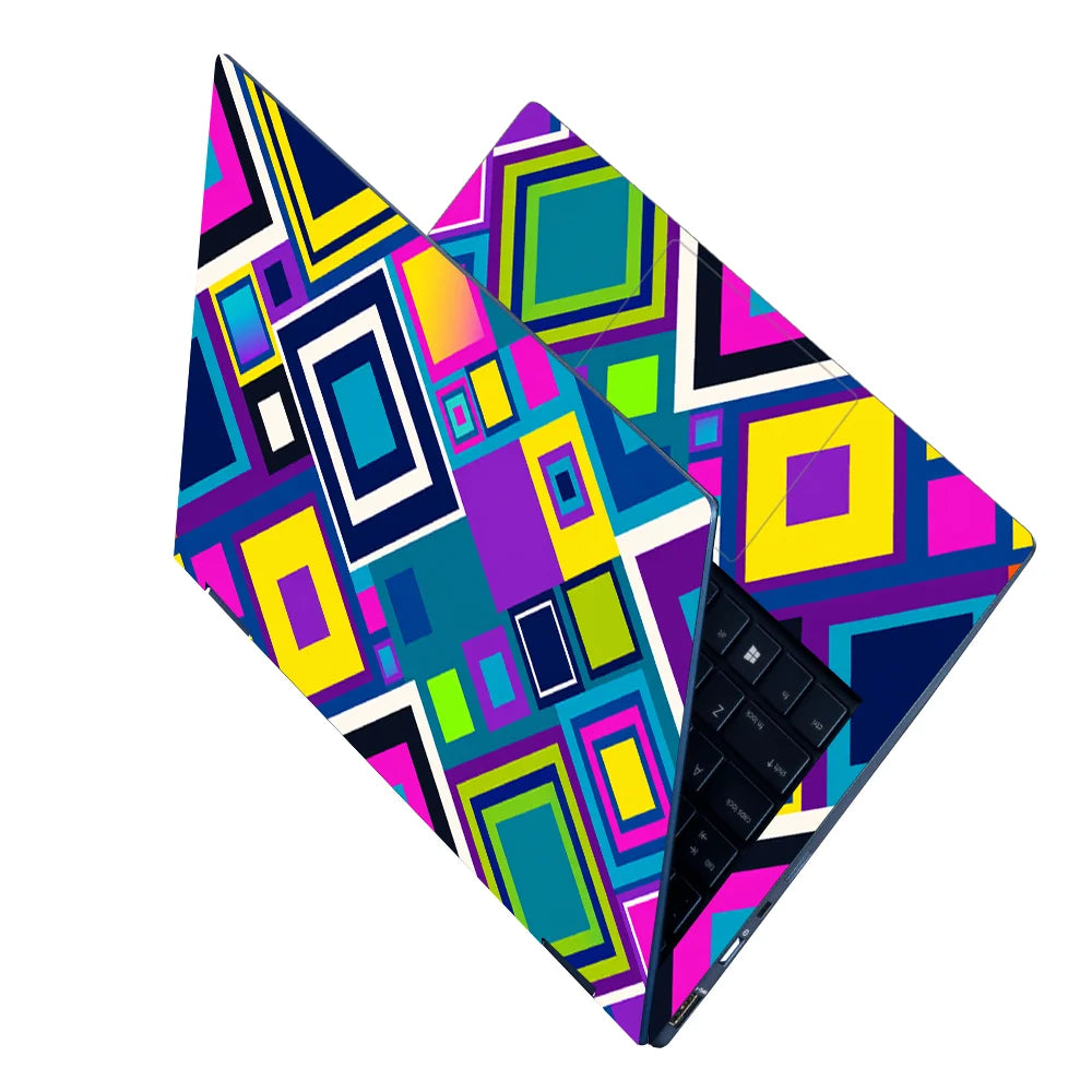Vibrant Geometric Diamond Mosaic Laptop Skin - View 2