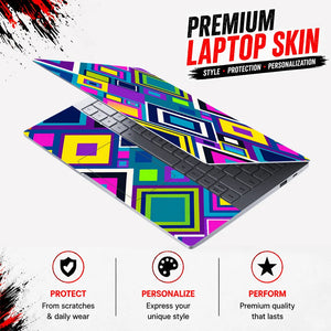 Vibrant Geometric Diamond Mosaic Laptop Skin - View 3