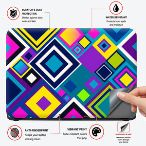 Vibrant Geometric Diamond Mosaic Laptop Skin - View 4