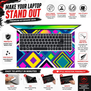 Vibrant Geometric Diamond Mosaic Laptop Skin - View 5