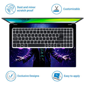 Vibrant Joker In Neon Lights Laptop Skin - View 5