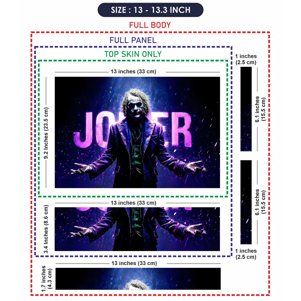 Vibrant Joker In Neon Lights Laptop Skin - View 6