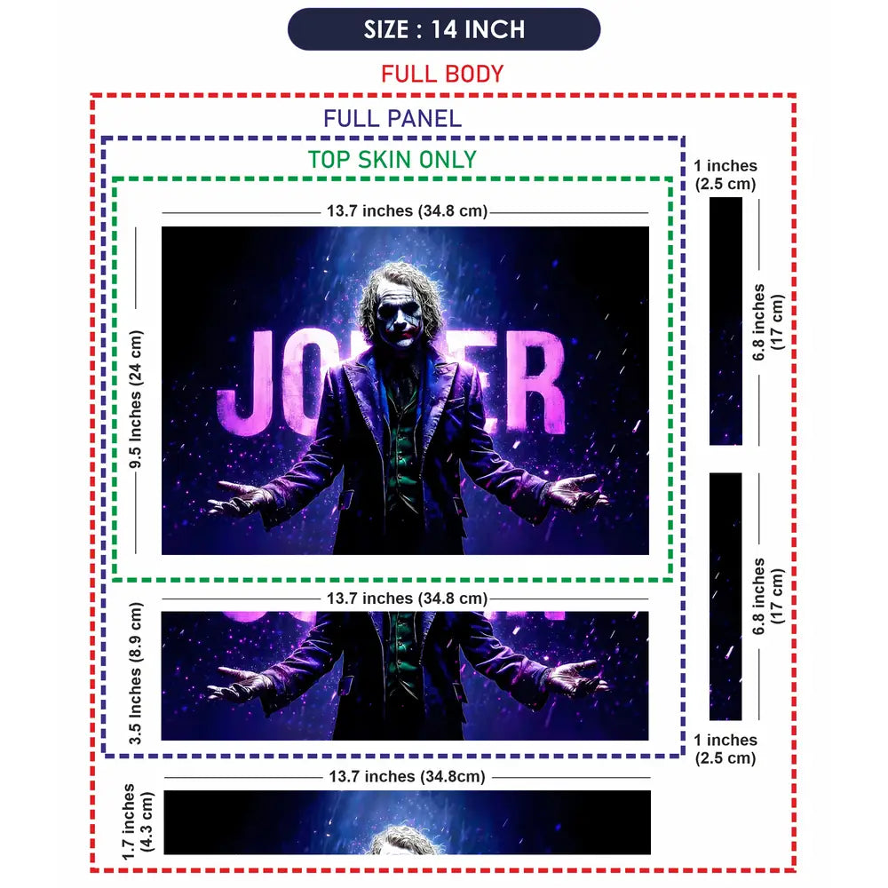 Vibrant Joker In Neon Lights Laptop Skin - View 7