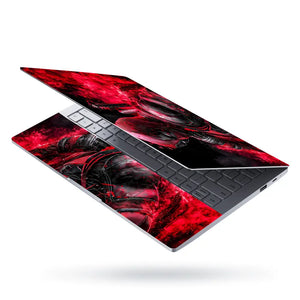Vibrant Red Deadpool Action Scene Laptop Skin - View 3