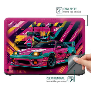 Vibrant Retro Racer Laptop Skin - View 4