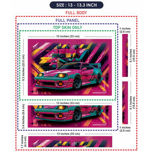Vibrant Retro Racer Laptop Skin - View 6