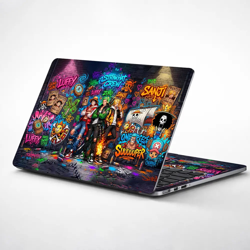 Vibrant Street Art One Piece Crew Laptop Skin - View 1