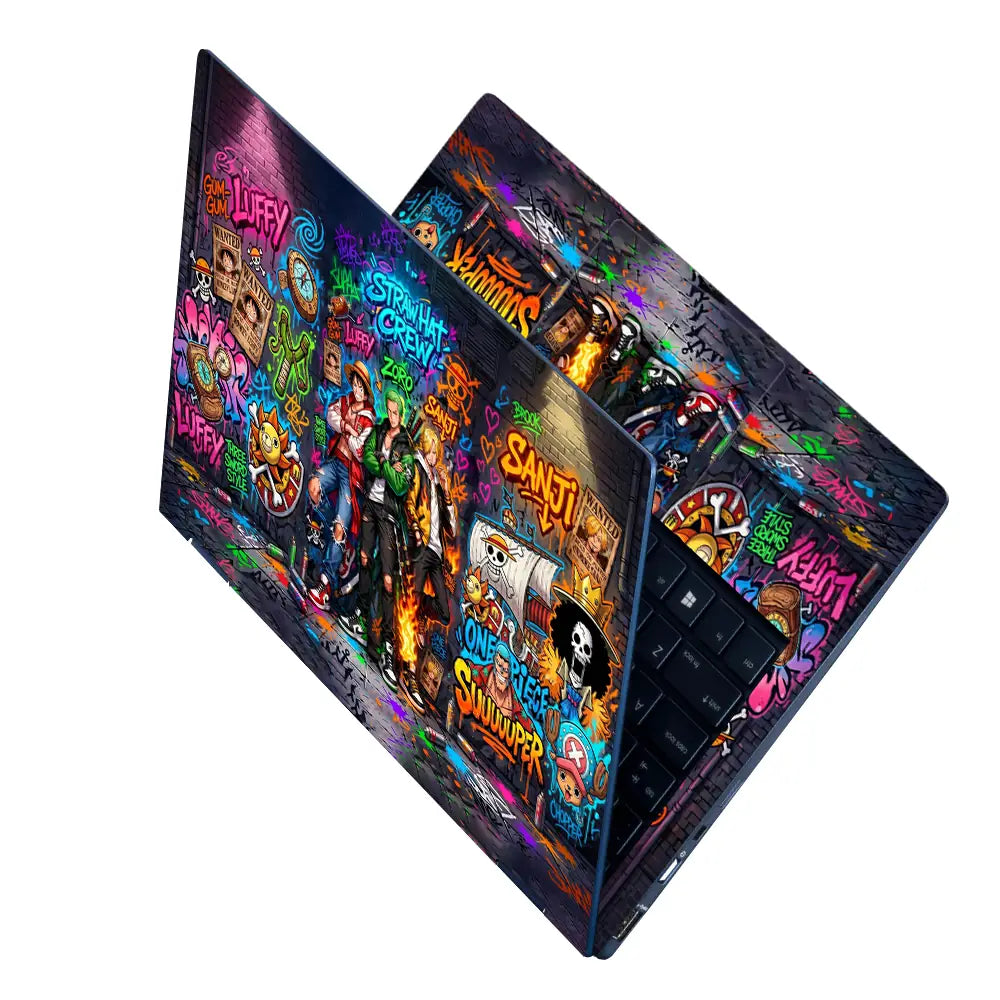 Vibrant Street Art One Piece Crew Laptop Skin - View 2