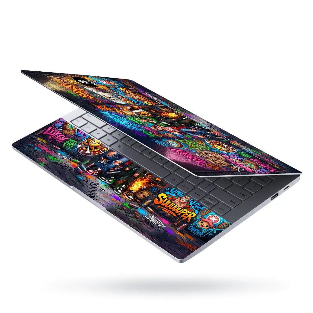 Vibrant Street Art One Piece Crew Laptop Skin - View 3
