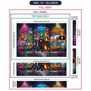 Vibrant Street Art One Piece Crew Laptop Skin - View 8