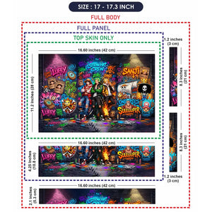Vibrant Street Art One Piece Crew Laptop Skin - View 9