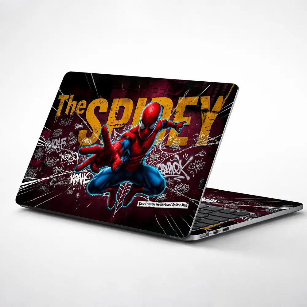 Vibrant Superhero Graffiti Style Art Laptop Skin - View 1