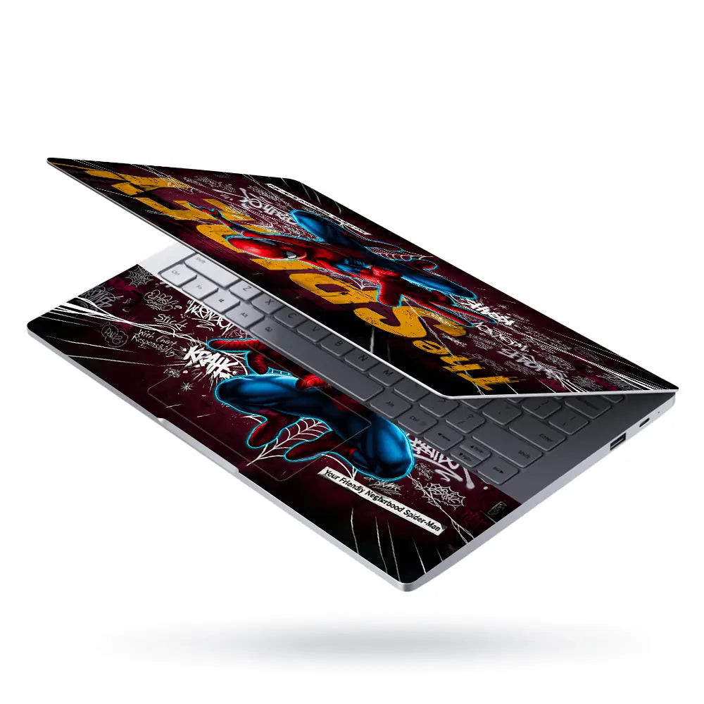 Vibrant Superhero Graffiti Style Art Laptop Skin - View 3