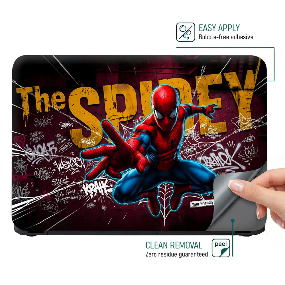 Vibrant Superhero Graffiti Style Art Laptop Skin - View 4