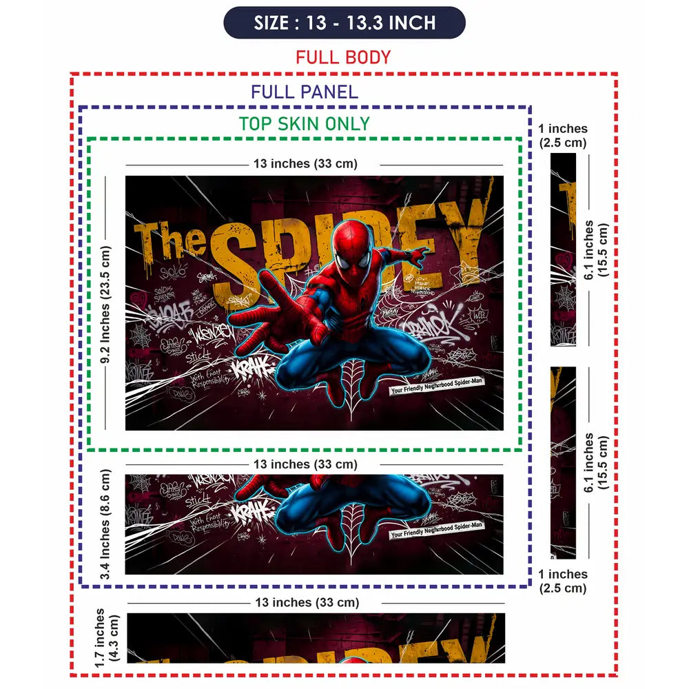 Vibrant Superhero Graffiti Style Art Laptop Skin - View 6
