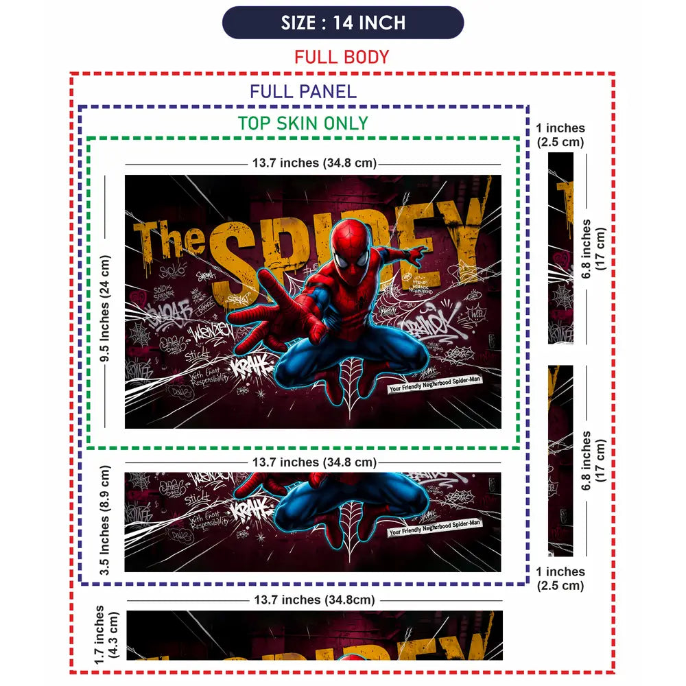 Vibrant Superhero Graffiti Style Art Laptop Skin - View 7