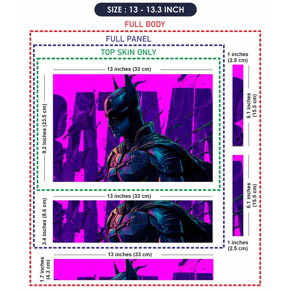 Vibrant Superhero In Dynamic Pose Laptop Skin - View 6