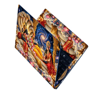 Vishnu and Lakshmi in Cosmic Splendor Laptop Skin - View 2