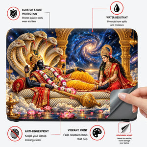 Vishnu and Lakshmi in Cosmic Splendor Laptop Skin - View 4