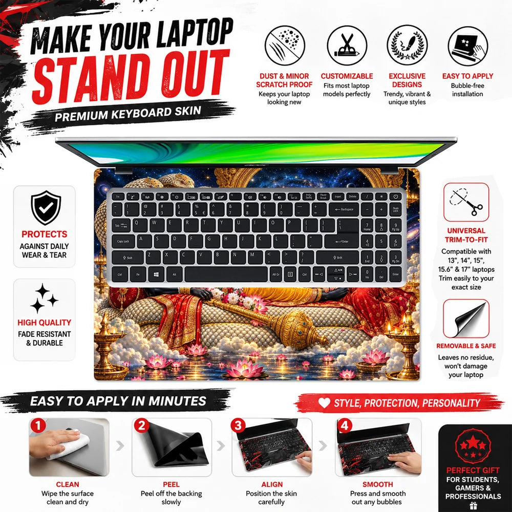 Vishnu and Lakshmi in Cosmic Splendor Laptop Skin - View 5