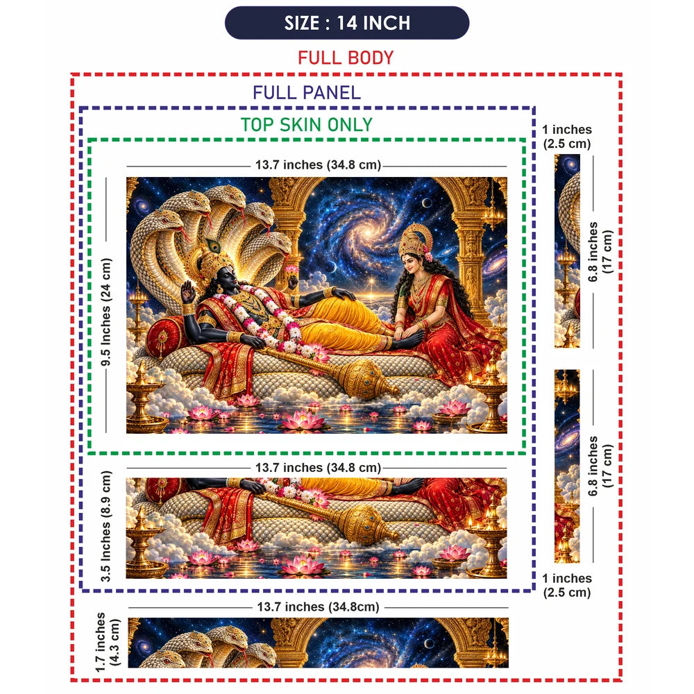 Vishnu and Lakshmi in Cosmic Splendor Laptop Skin - View 7
