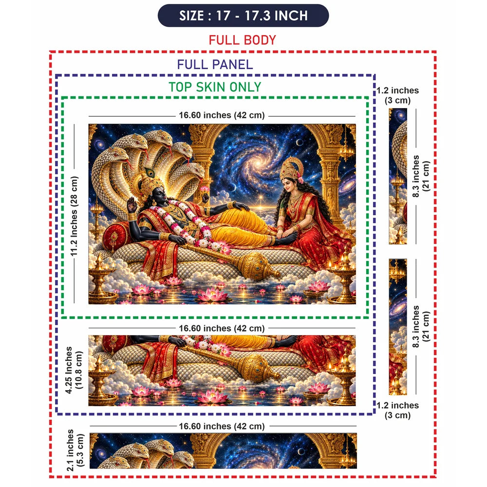 Vishnu and Lakshmi in Cosmic Splendor Laptop Skin - View 9