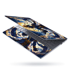 Vishnu Blue Cosmic Gold Crown Laptop Skin - View 3