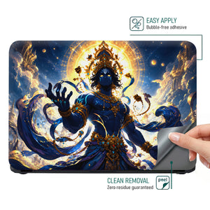 Vishnu Blue Cosmic Gold Crown Laptop Skin - View 4