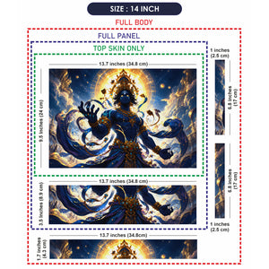 Vishnu Blue Cosmic Gold Crown Laptop Skin - View 7