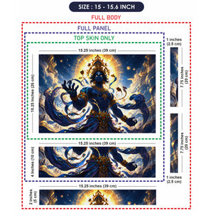 Vishnu Blue Cosmic Gold Crown Laptop Skin - View 8