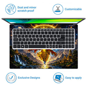 Vishnu Krishna Cosmic Sudarshan Chakra Laptop Skin - View 5