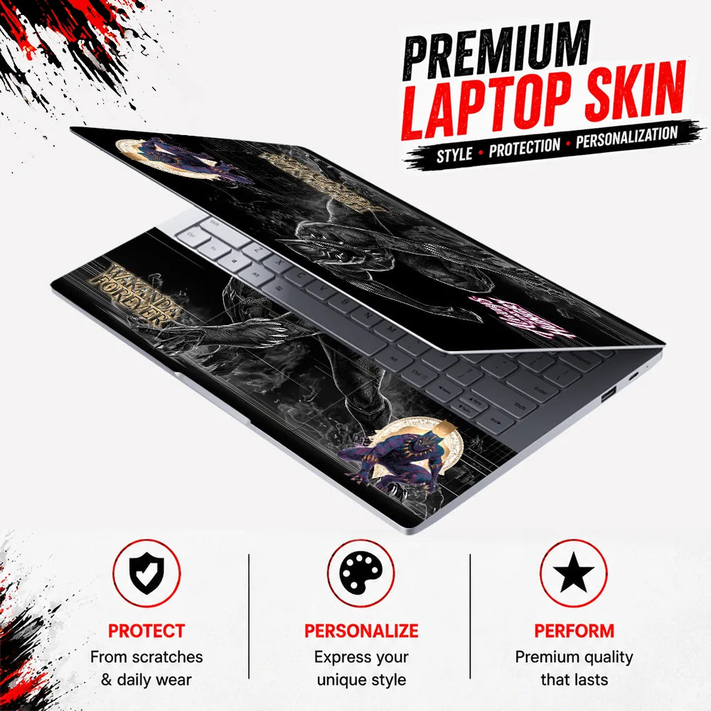 Wakanda Forever Smoke Mono Laptop Skin - View 3