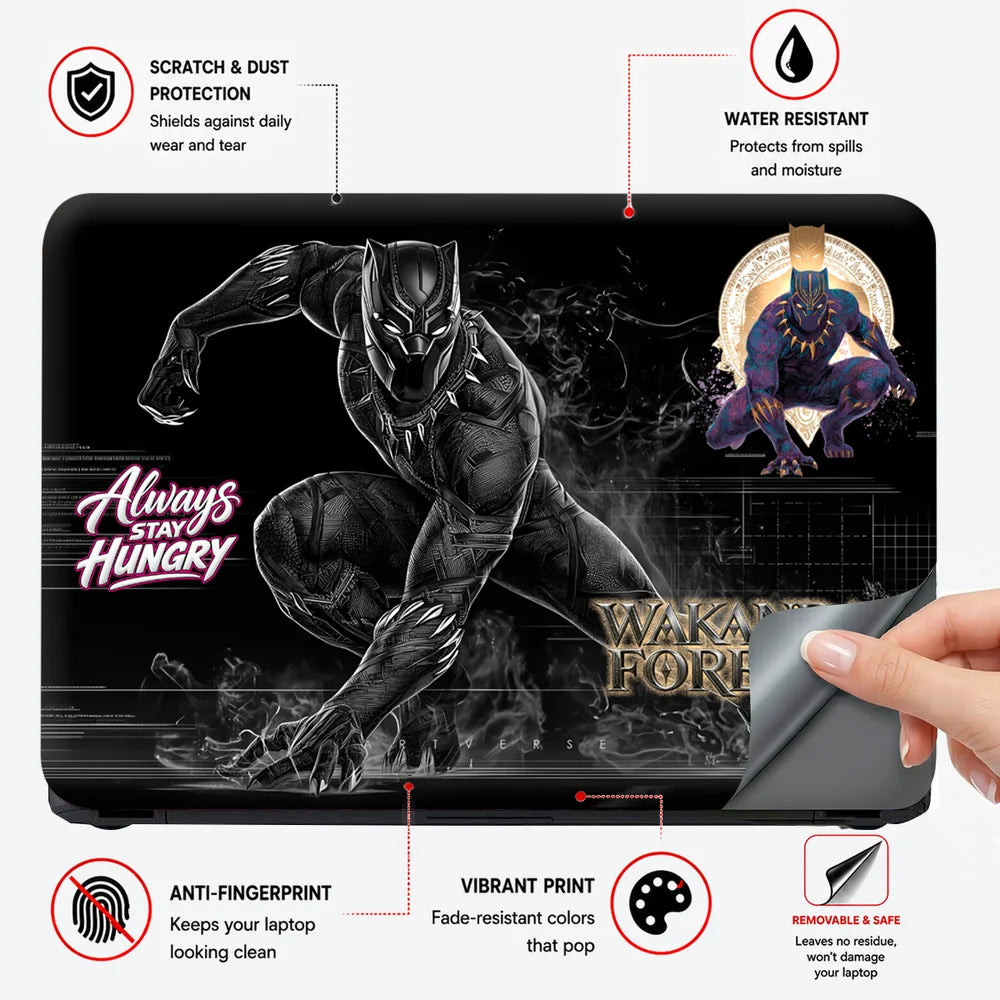 Wakanda Forever Smoke Mono Laptop Skin - View 4