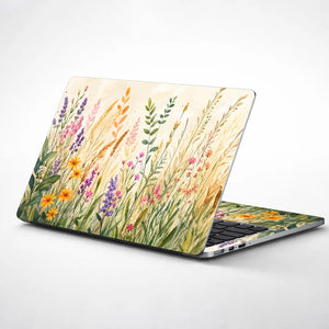 Watercolor Wildflower Meadow Laptop Skin - View 1