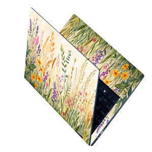 Watercolor Wildflower Meadow Laptop Skin - View 2