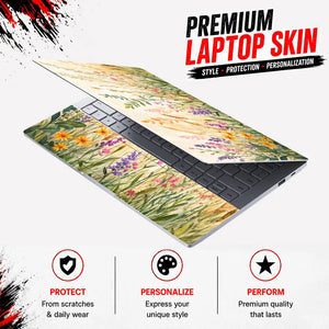 Watercolor Wildflower Meadow Laptop Skin - View 3