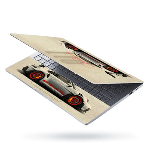 White Porsche Car Laptop Skin - View 3
