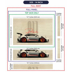 White Porsche Car Laptop Skin - View 7