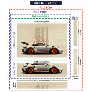 White Porsche Car Laptop Skin - View 8