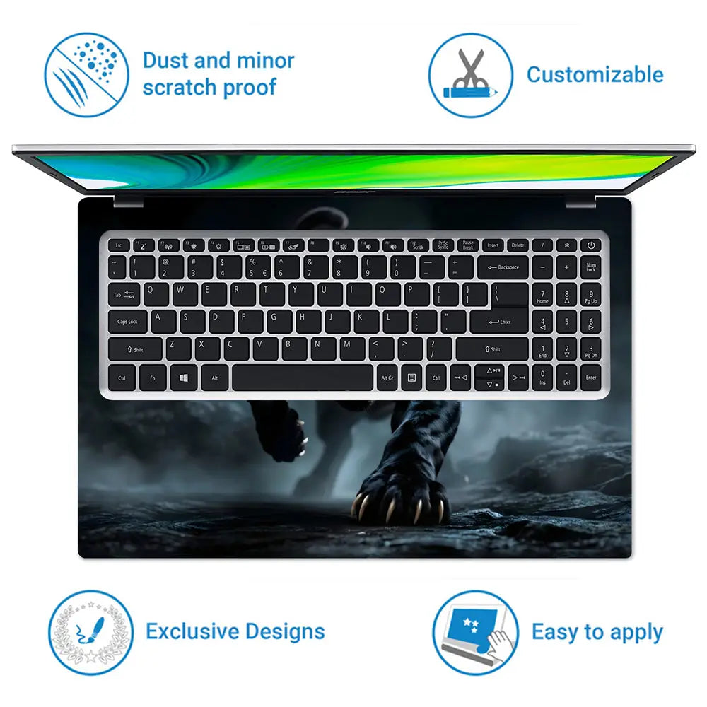 Wildlife Black Panther Dark Charge Laptop Skin - View 5