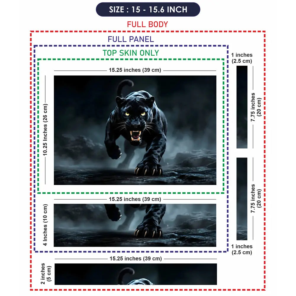 Wildlife Black Panther Dark Charge Laptop Skin - View 8