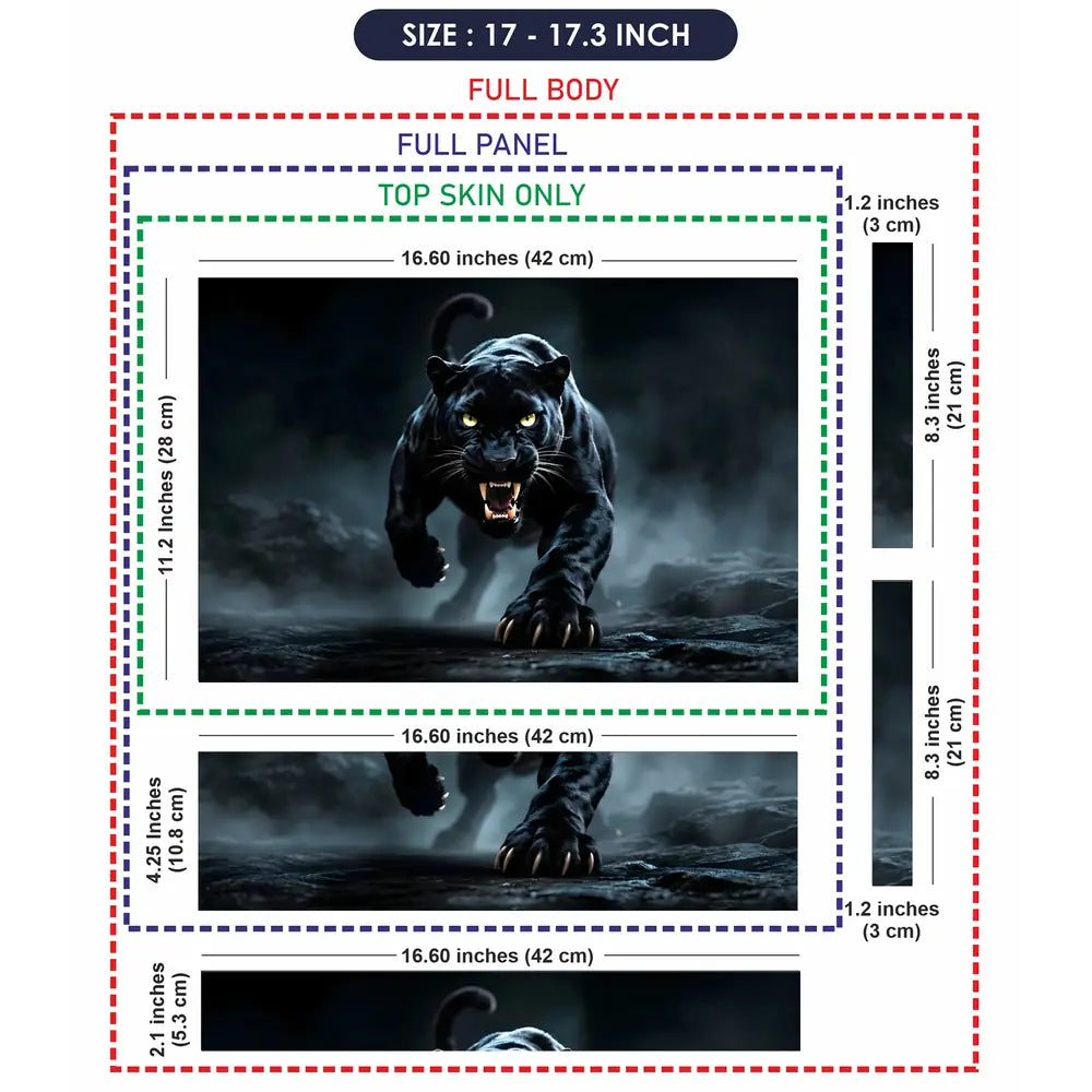 Wildlife Black Panther Dark Charge Laptop Skin - View 9