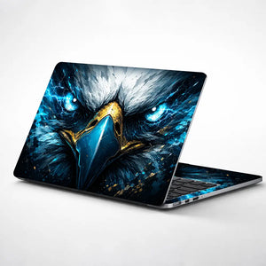 Wildlife Eagle Blue Lightning Eyes Laptop Skin - View 1