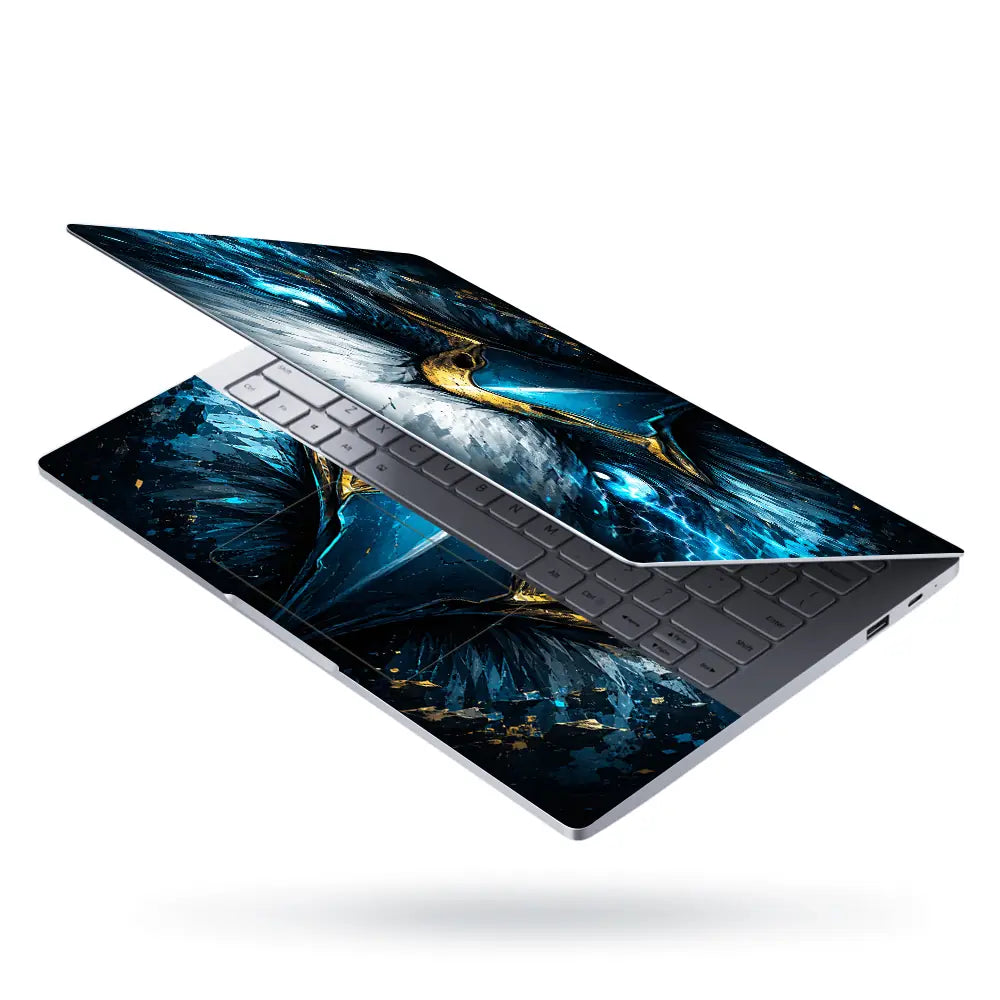 Wildlife Eagle Blue Lightning Eyes Laptop Skin - View 3
