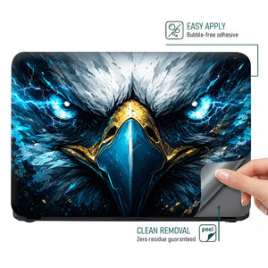 Wildlife Eagle Blue Lightning Eyes Laptop Skin - View 4