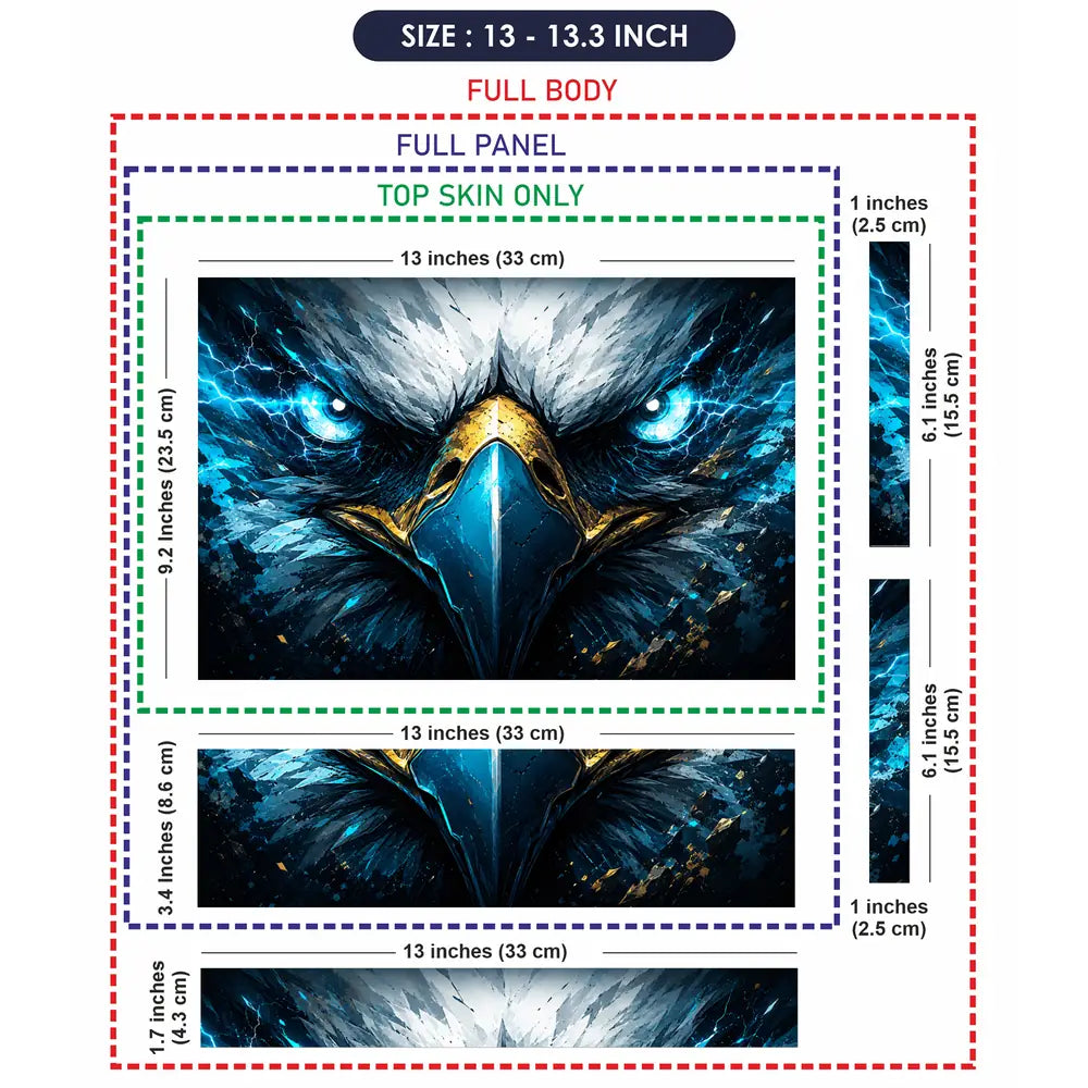 Wildlife Eagle Blue Lightning Eyes Laptop Skin - View 6